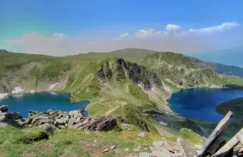 View to The Kidney Lake and The Eye Lake in Rila Mountain
