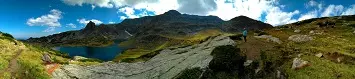 Panoramic view of the Twin Lake in Rila Mountain