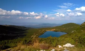 Panoramic view of the Lower lake in Rila Mountain